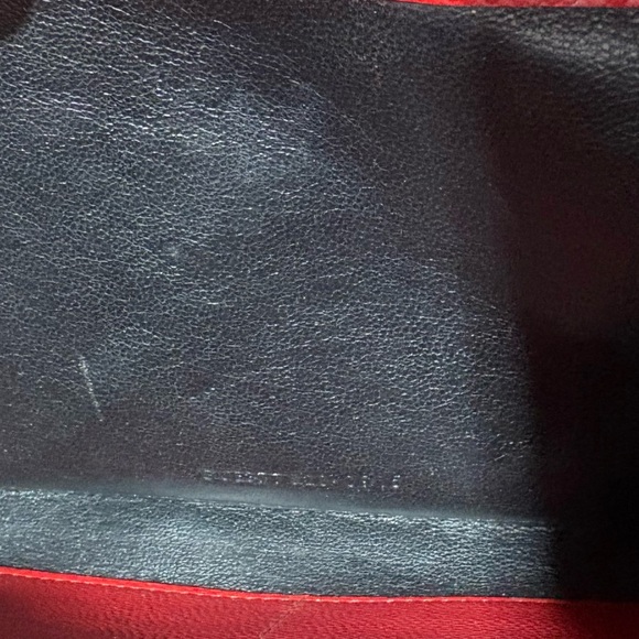 Yves Saint Laurent Red Chevron Leather Wallet on Chain - Picture 12 of 13